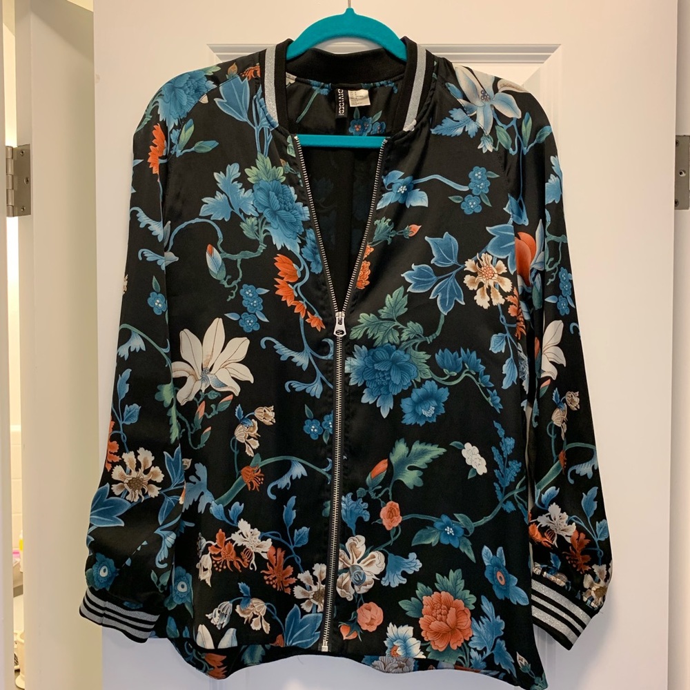floral bomber jacket